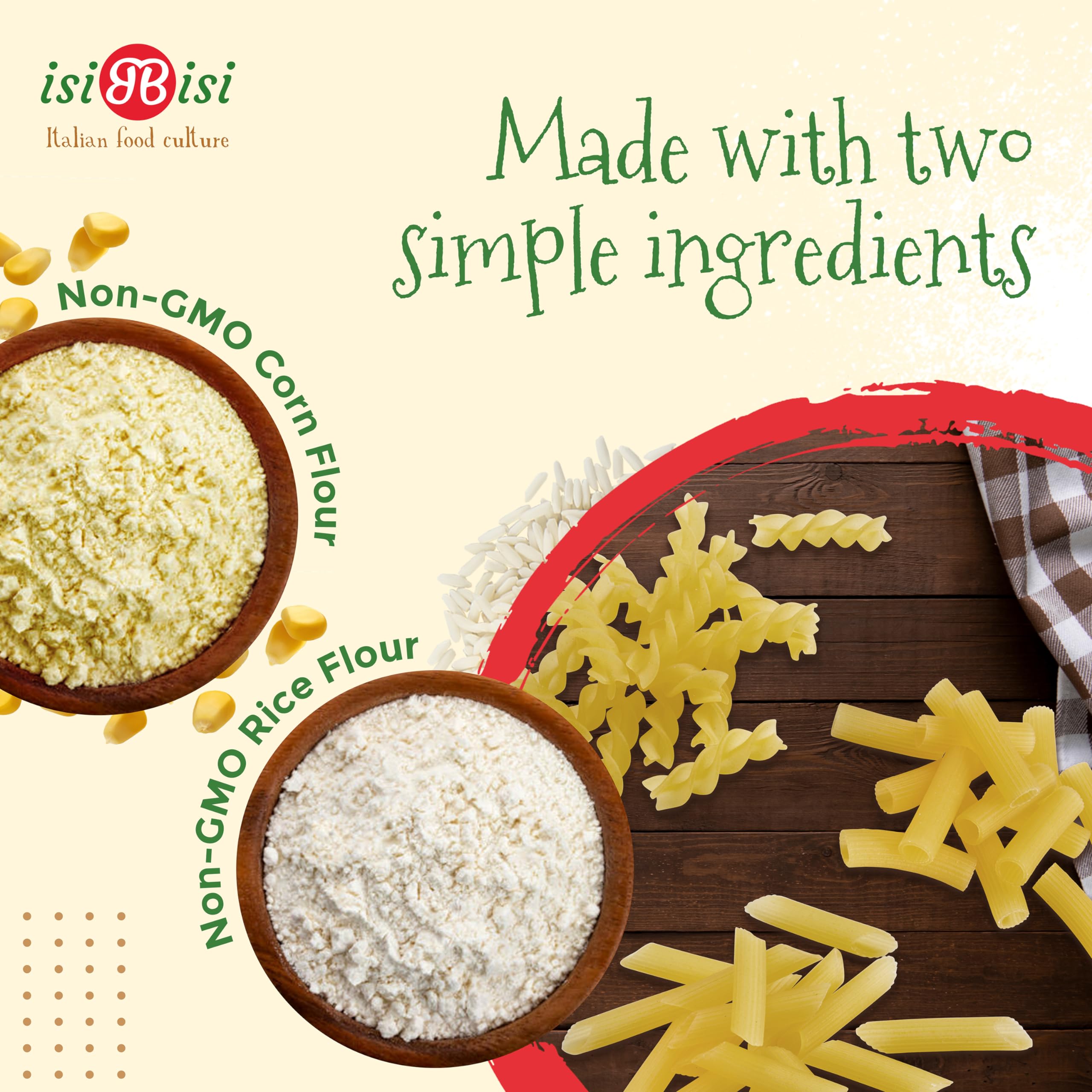 Authentic Italian Pasta Sampler - Penne, Rigatoni & Spirali Noodles - Non-GMO Vegan Pasta Made with Corn & Rice Flour - Artisanal Bulk Pasta from Italy (6 Pack) - Perfect for Italian Dinners, Vegan Meals & Gourmet Cooking