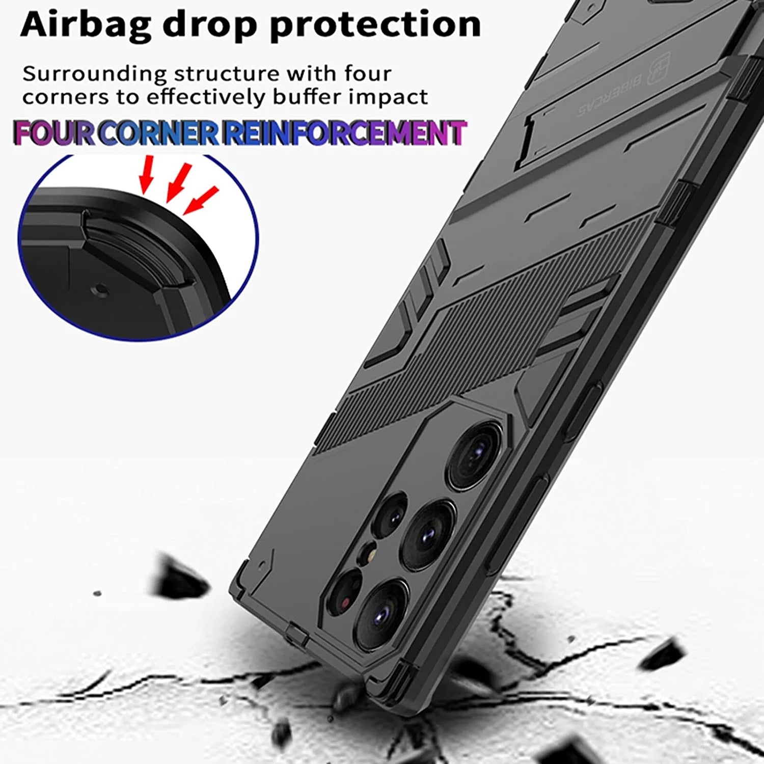 Samsung Galaxy S23 Ultra Kickstand Case - Shockproof Protective Cover with Built-in Stand for Hands-Free Viewing - Perfect for Watching Videos, Gaming, and Video Calls