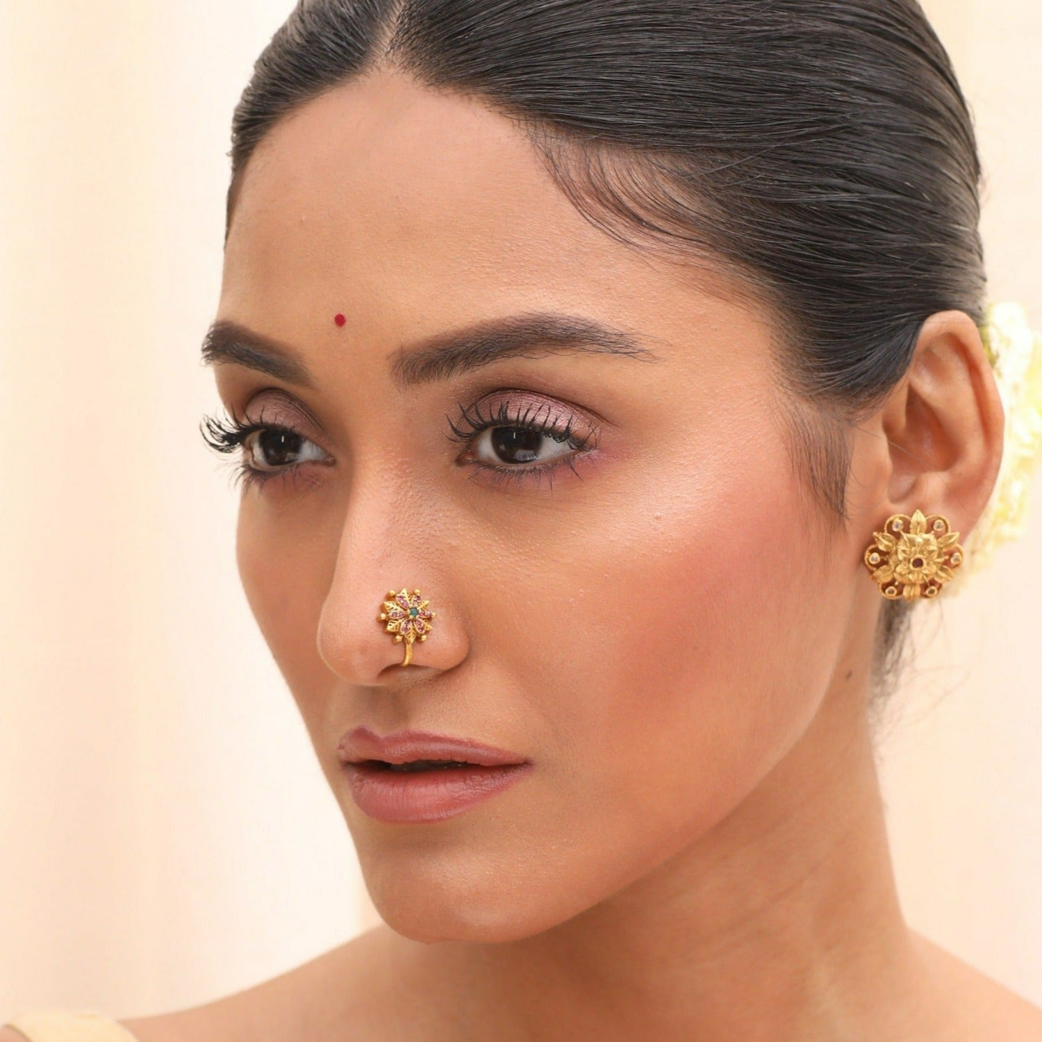 Vintage Umi Antique Nose Ring - Traditional Indian Nose Jewelry for Women - Perfect for Weddings, Parties & Ethnic Fashion
