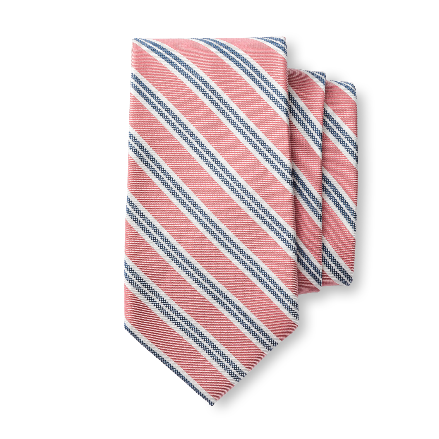 Premium Silk Stripe Tie - Sunwashed Red - Elegant Necktie for Business, Weddings & Formal Occasions