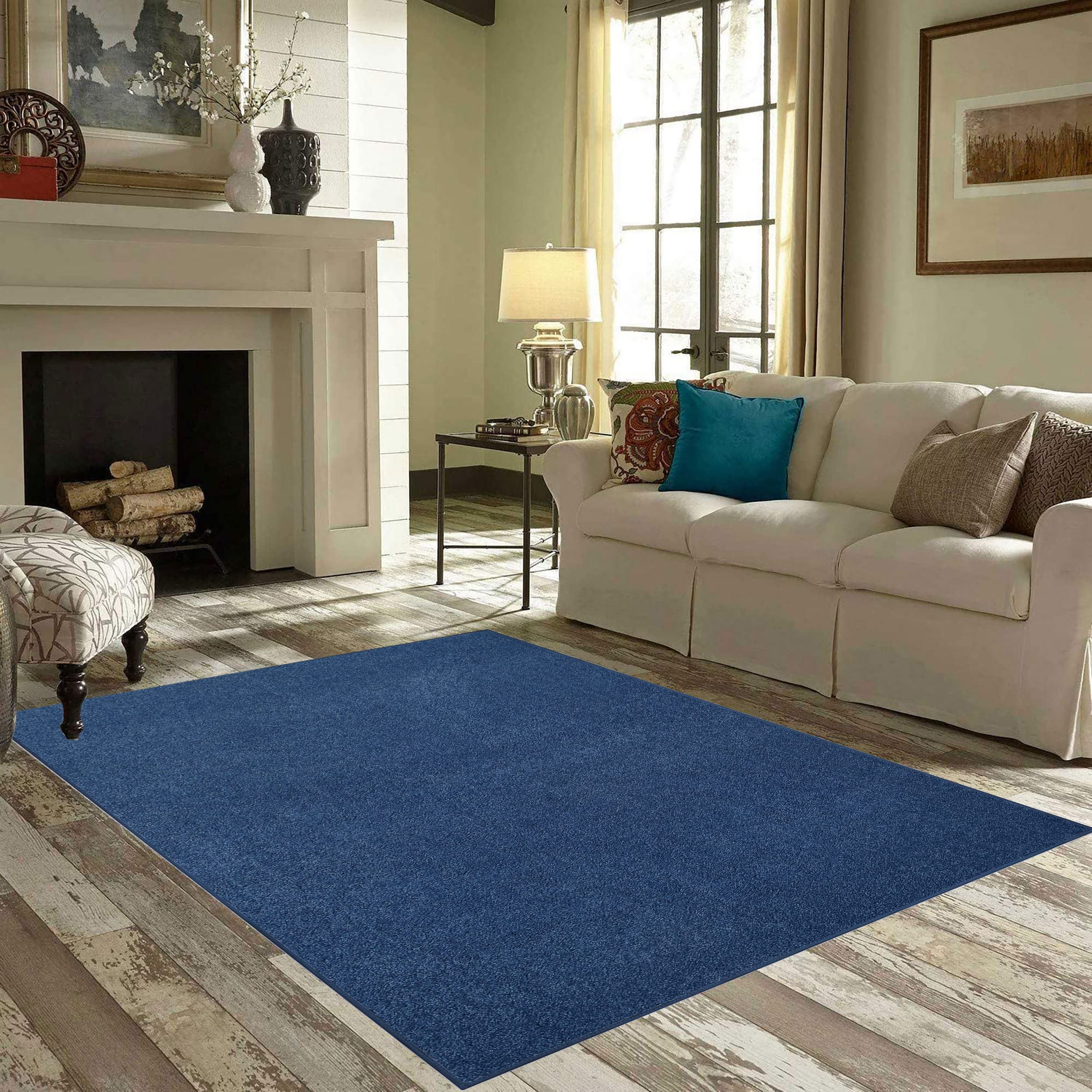 Ambiant Saturn Collection Pet Friendly Area Rugs Royal Blue - 6' Round Indoor Rug for Living Room, Bedroom, Dining Room | Non-Slip, Washable & Durable | USA Made | Perfect for Home Decor, Wedding Gifts & High Traffic Areas
