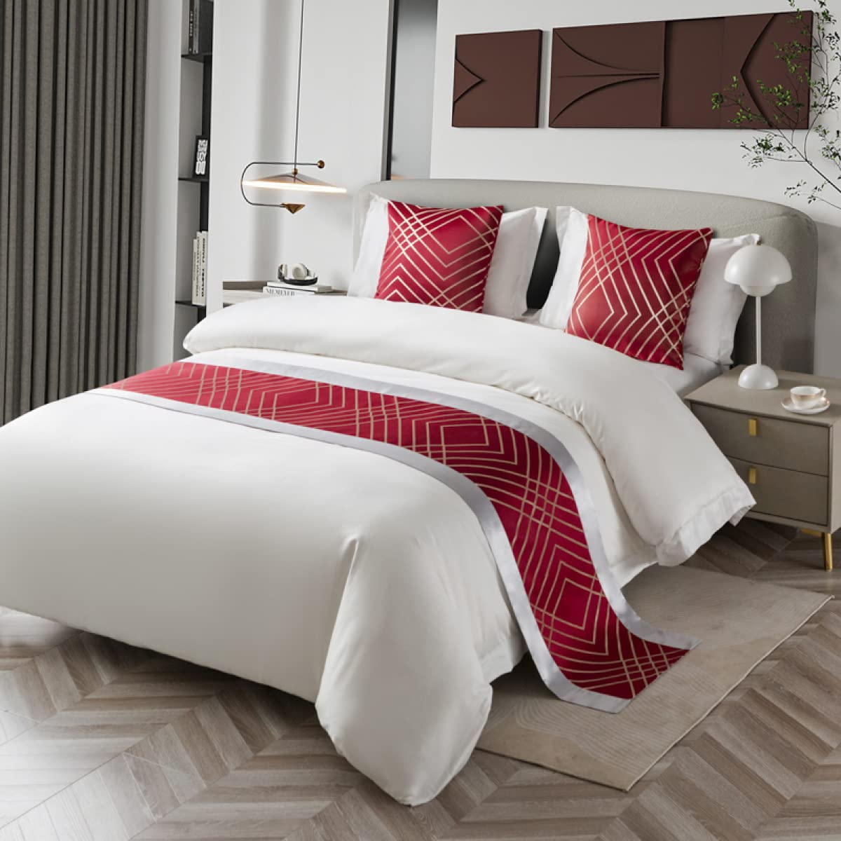 Luxury Hotel Bed Runner Scarf - Modern Fashion Bed End Throw & King Size Bedspread for Bedroom Decoration & Protection | Perfect for Hotels, Master Bedrooms & Upscale Home Decor