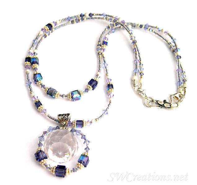 Stunning Tanzanite Crystal Prism Pendant Necklace for Women - Elegant Jewelry Gift for Birthday, Anniversary & Special Occasions