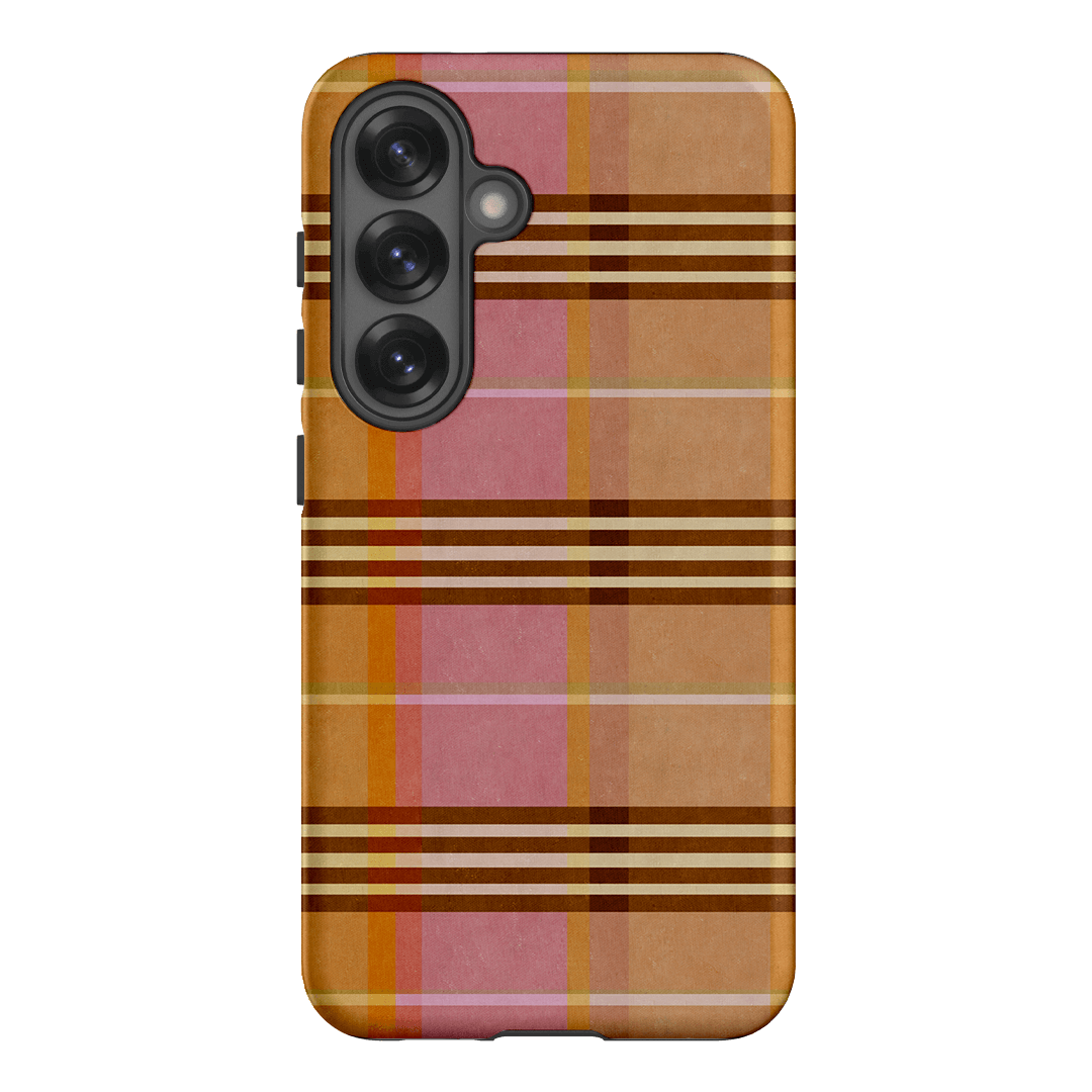 Peachy Plaid Phone Case for iPhone 15/14/13/12/11 Pro Max - Cute Tartan Pattern Protective Cover with Shockproof Design - Perfect for Everyday Use, Travel & Fashion Accessories
