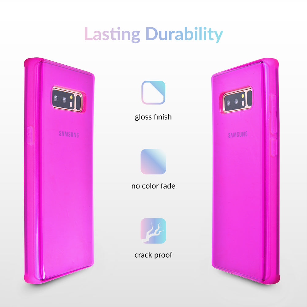 Neon Purple Clear Samsung Phone Case - Shockproof & Scratch-Resistant Protective Cover for Samsung Galaxy [Model] - Perfect for Everyday Use, Travel & Outdoor Activities