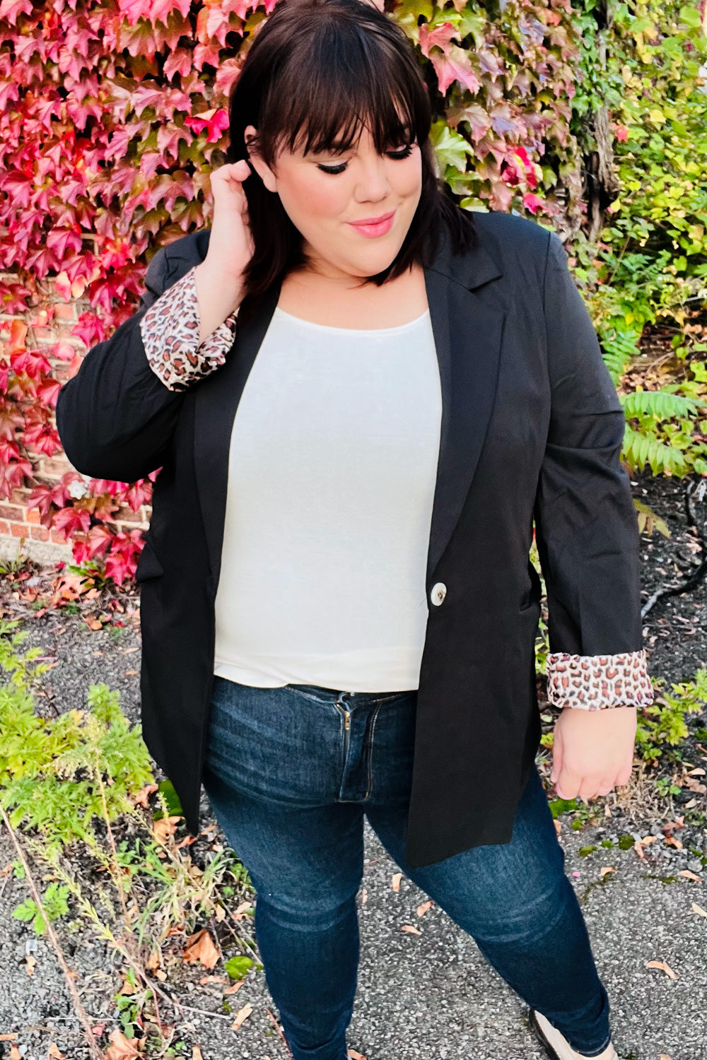 Stylish Black Leopard Print Tailored Collar Lapel Blazer for Women - Perfect for Office Wear, Business Meetings & Evening Events