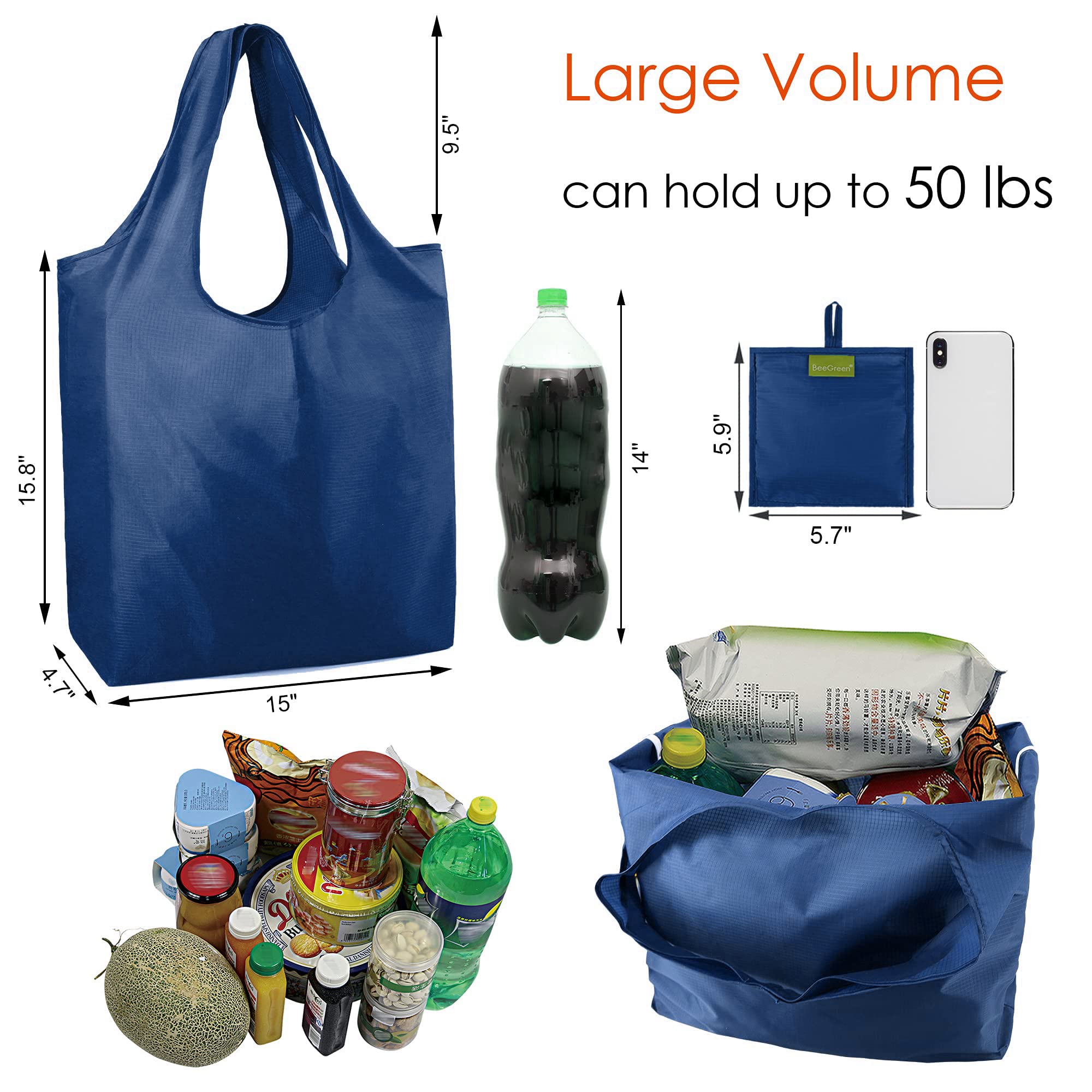 **Eco-Friendly Reusable Grocery Bags – Foldable Large Tote with Handles for Shopping, Snacks & Holiday Gifts | Perfect for Groceries, Picnics & Sustainable Living**