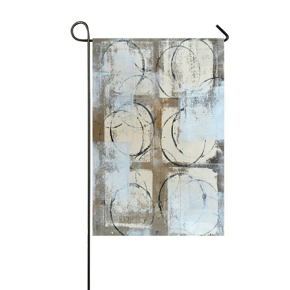ECZJNT Grey Beige Art Painting Garden Flag - 12x18 Inch Outdoor Decorative Flag for Home, Party & Yard Decor - Perfect for Spring, Summer & Holiday Celebrations
