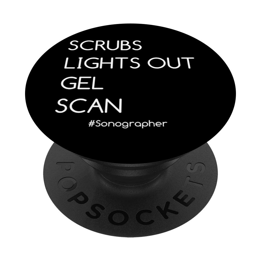 Ultrasound Tech PopSockets Grip & Stand for Phones & Tablets - Sonographer Scrubs Lights Out Gel Scan - Perfect for Medical Professionals & Ultrasound Appointments
