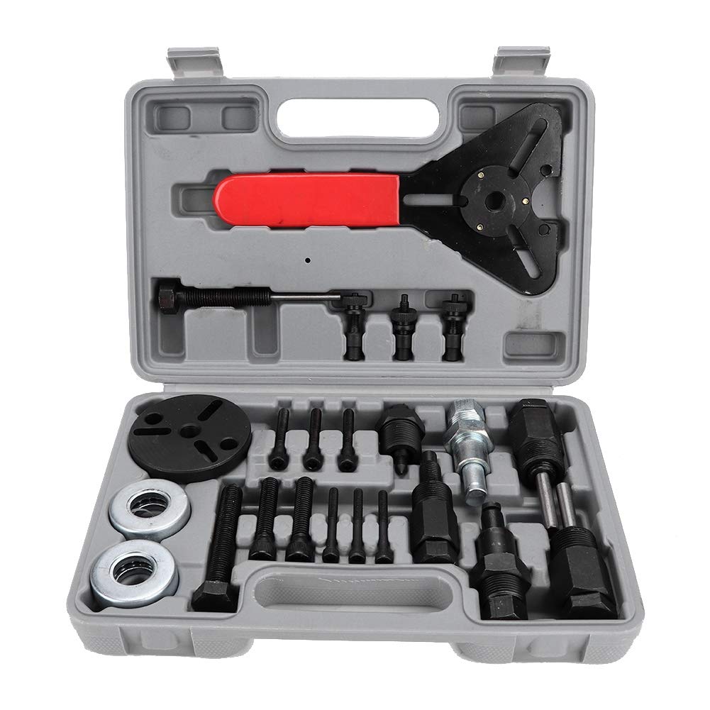 23pcs A/C Compressor Clutch Remover Tool Kit with Puller Switch & Push Button Actuator - Manual Operation for Auto Repair - Perfect for HVAC Technicians & DIY Car Maintenance