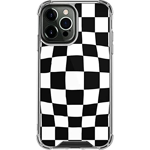 Skinit Clear Protective Phone Case for iPhone 13 Pro Max - Black & White Checkerboard Design | Scratch-Resistant Cover | Perfect for Everyday Use, Travel & Work