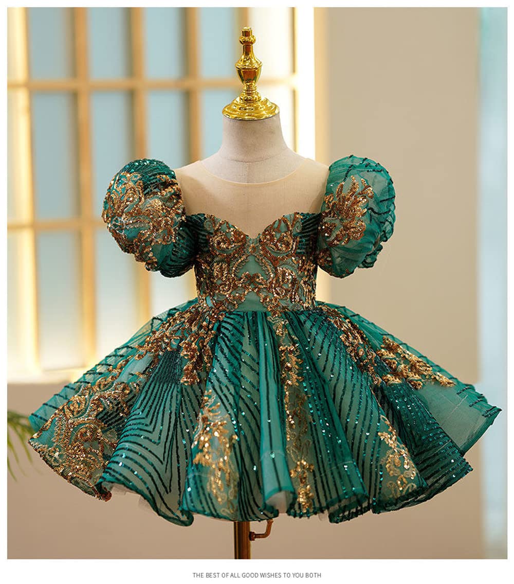 Luxury Sequin Flower Girl Dresses for Toddlers - Princess Wedding Party & Pageant Ball Gown Tutu Dress for Special Occasions