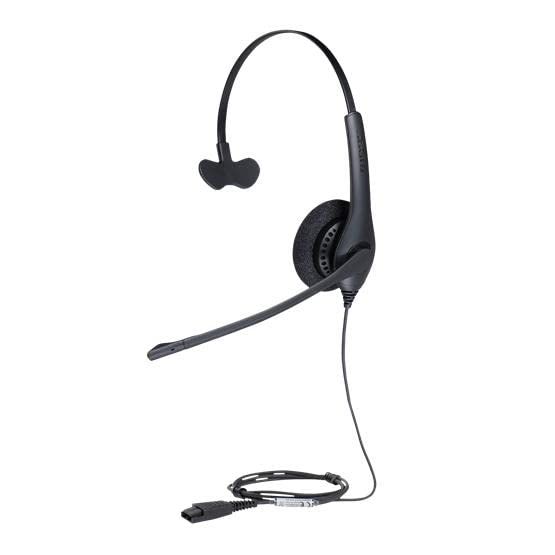 Jabra Biz 1500 Mono Headset with Noise-Cancelling Mic - Quick Disconnect On-Ear Headphone for Deskphones, Volume Spike Protection, Black - Perfect for Call Centers, Office Communications & Remote Work
