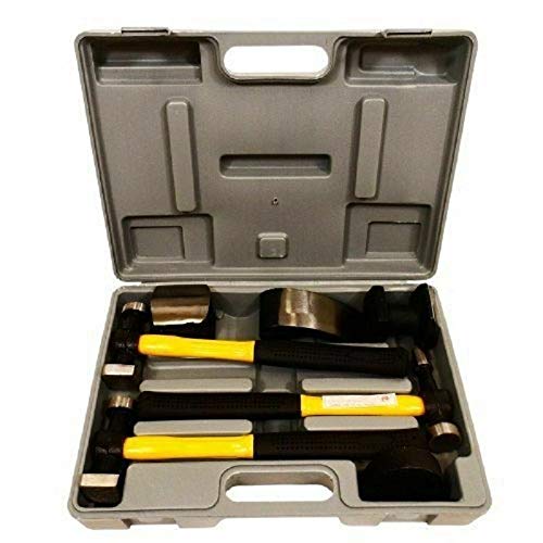 7-Piece Fiberglass Auto Body Repair Tool Kit - Fender Hammer, Dolly & Dent Bender for Professional Car Dent Removal (Perfect for DIY Auto Body Repairs & Collision Damage Fixes)