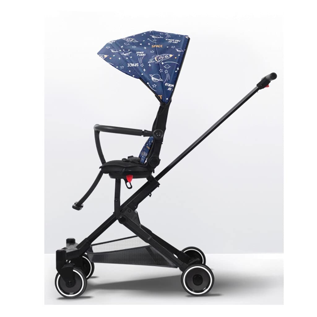Fevilady Lightweight Baby Stroller with Reclining Seat & Adjustable Canopy - Foldable Infant Carriage for Travel, Shopping & Outdoor Walks (Blue)