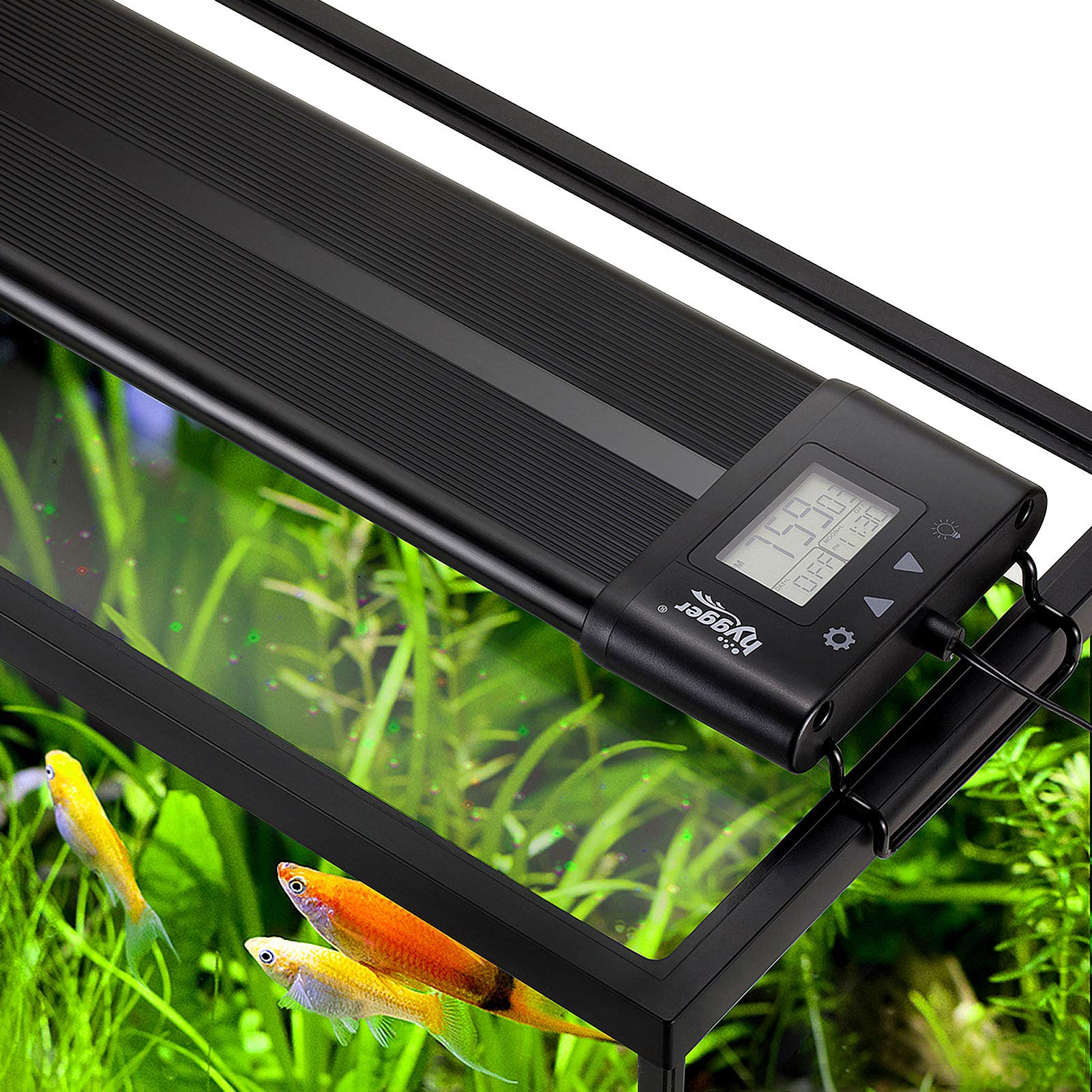 Hygger Auto On/Off LED Aquarium Light - Extendable 12-17 Inch Full Spectrum Light with Sunrise/Sunset Mode & 7 Colors - Built-in Timer for Freshwater Planted Tanks - Perfect for Home & Office Aquariums