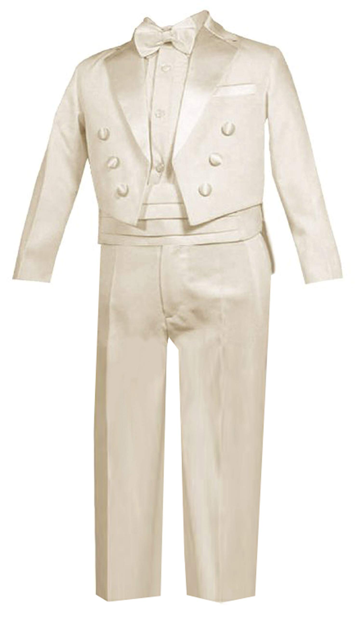 Gino Giovanni Boys Ring Bearer Ivory Tuxedo Suit Set - Formal Wedding Attire for Baby to Teen - Perfect for Weddings, Christenings & Special Occasions