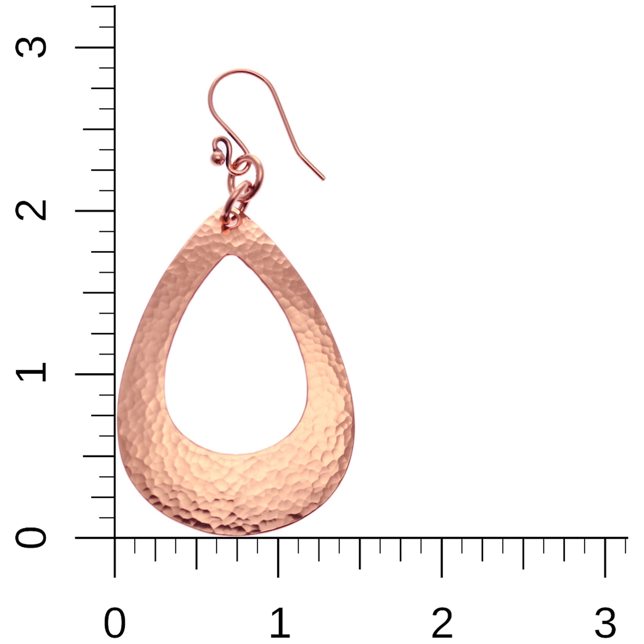 Handmade Large Hammered Copper Open Teardrop Earrings for Women - Boho Chic Jewelry for Parties, Weddings & Everyday Wear
