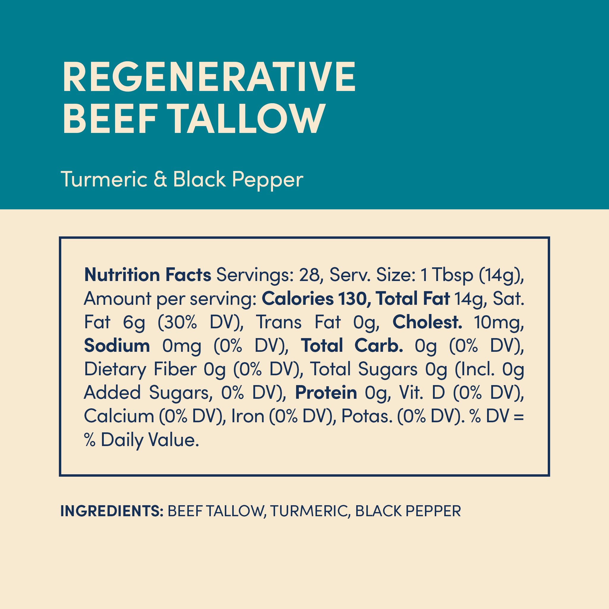 FOND Regenerative Grass-Fed Beef Tallow 14oz (Pack of 4) - Pure, Natural Cooking Fat for Keto, Paleo & Skincare - Perfect for Frying, Baking & Moisturizing