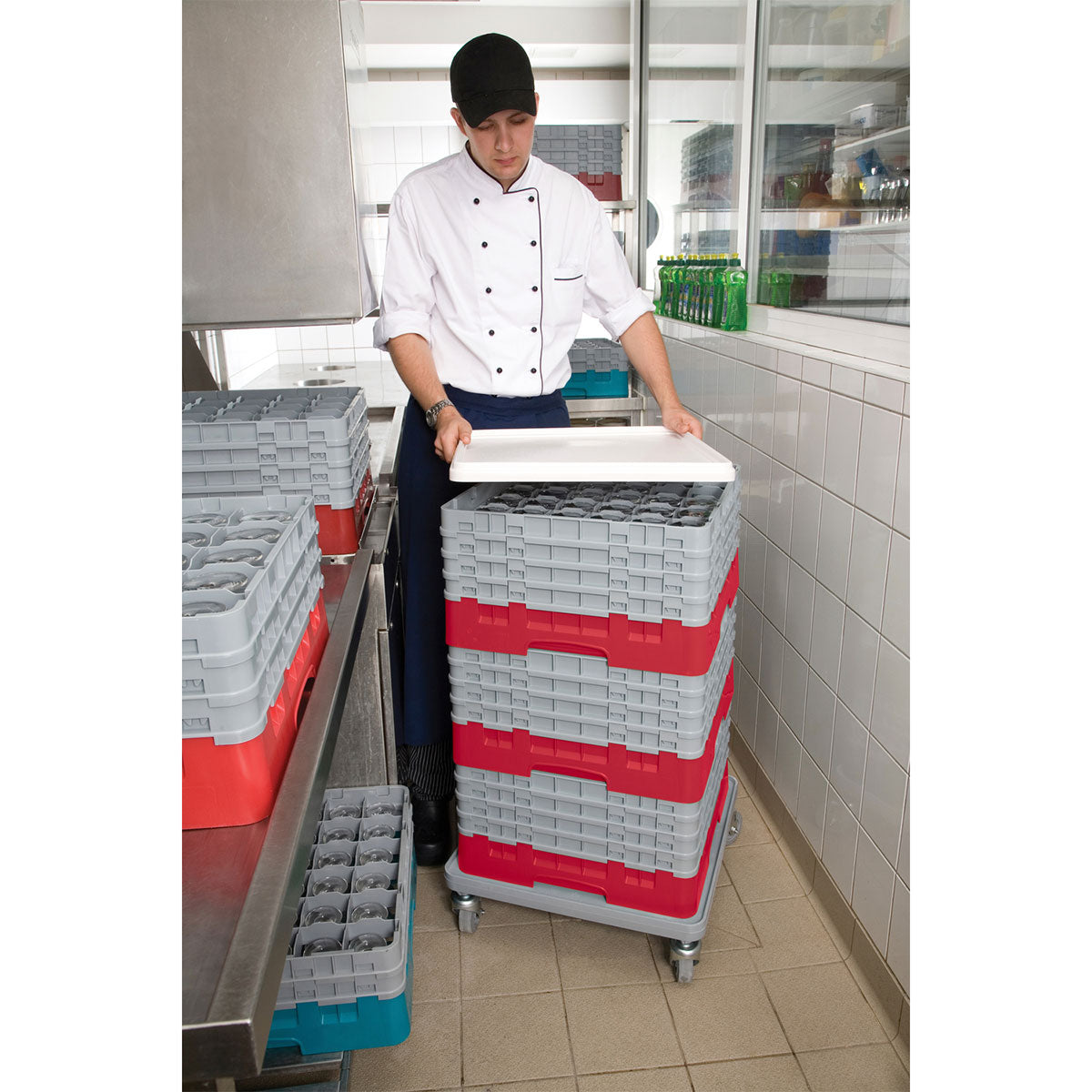 Cambro DRC2020 Camrack Food Pan Cover - 19 5/8 x 19 5/8 Inches - Durable Plastic Lid for Commercial Kitchen & Food Service - Perfect for Restaurants, Catering & Buffet Serving