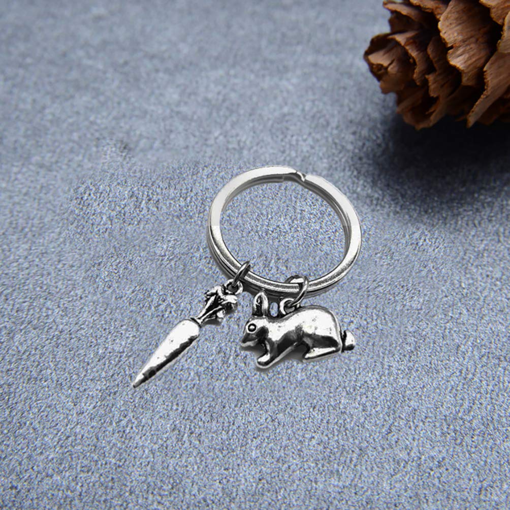 PRETYZOOM 1pc Alloy Carrot Keychain - Cute Rabbit Key Ring Pendant for Bags, Keys & Accessories | Perfect Gift for Home, Office & Travel Use