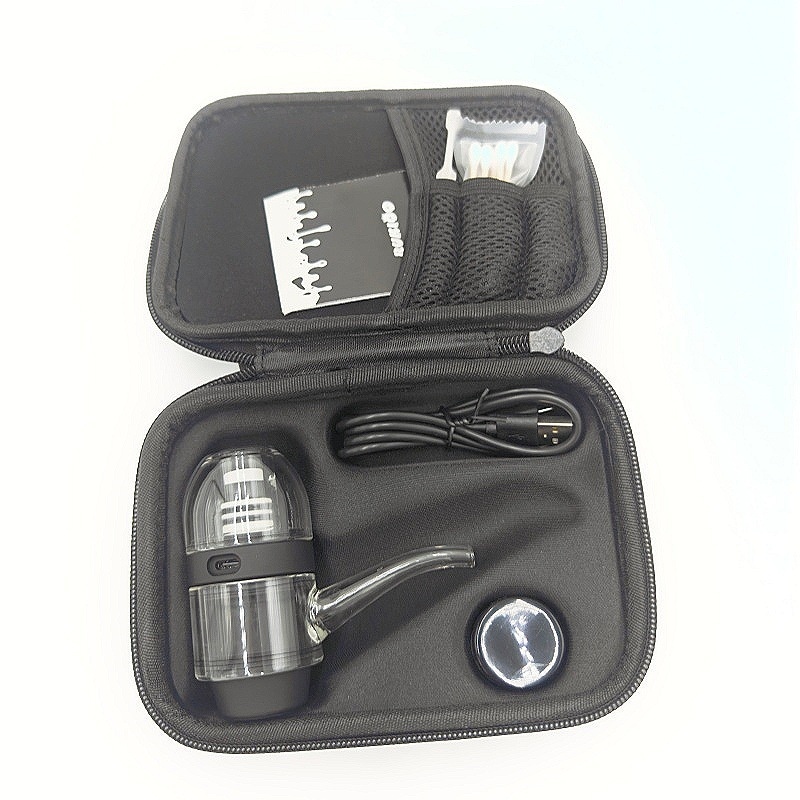 USB Rechargeable Glass Electric Smoking Pipe for Wax & Herbs - Portable E-Pipe for On-The-Go Use at Home, Travel or Outdoor Activities