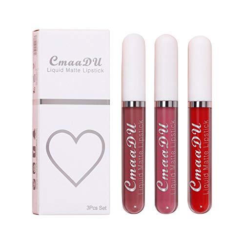 Mllkcao Matte Liquid Lipstick Set - 3PC Hydrating Long Lasting Lip Gloss for Women, Non-Sticky Moisturizing Lip Makeup | Perfect for Date Night, Parties & Everyday Wear