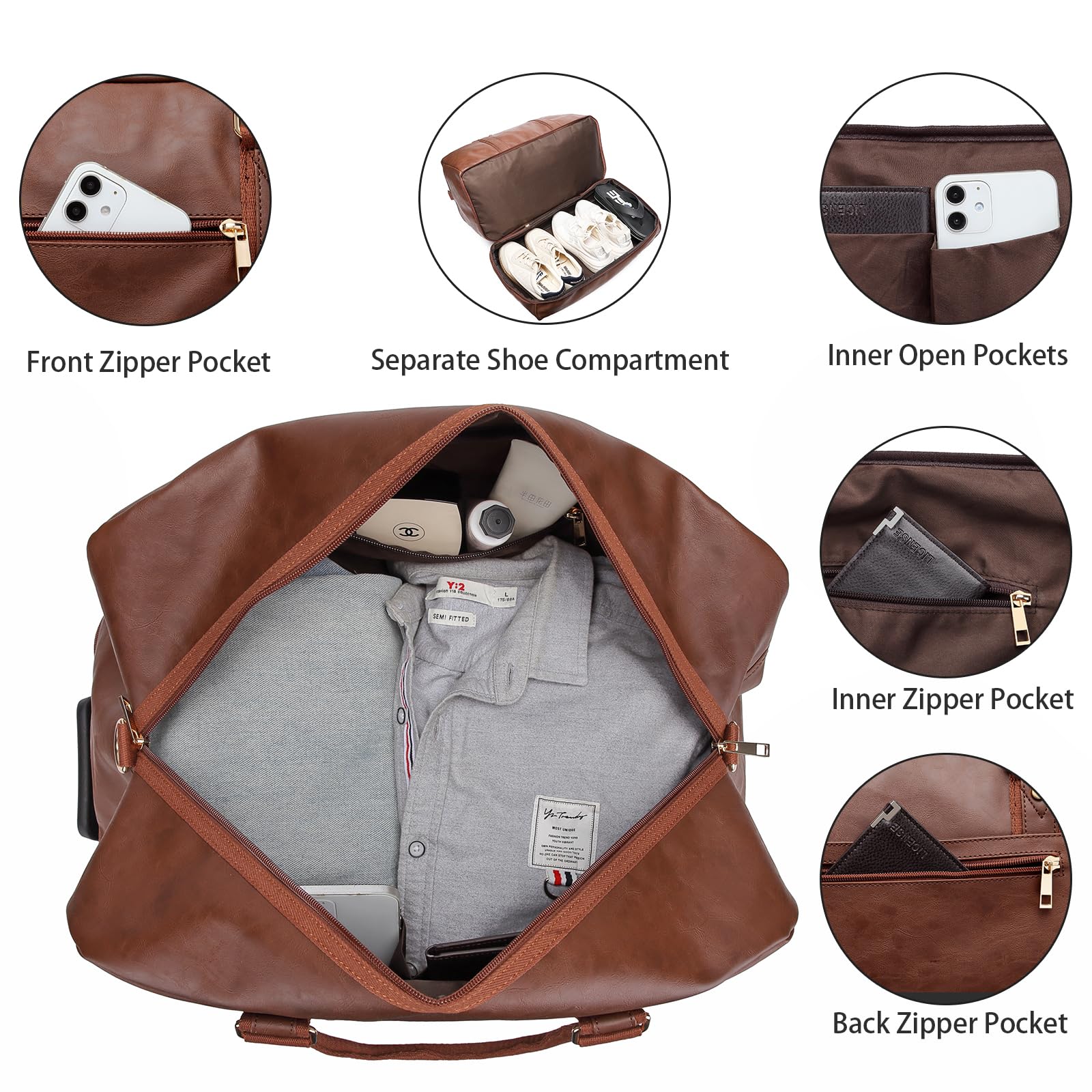 Seyfocnia Rolling Duffle Bag with Wheels - Waterproof Travel Duffel Bag for Women & Men, Carry On Luggage with Wheels, Wheeled Overnight Weekender Bag for Gym, Business Trips, Camping & Air Travel