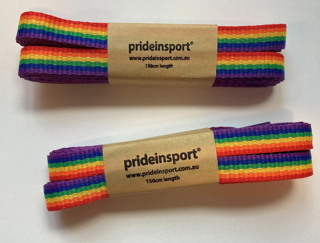 Pride in Sport Long Rainbow Shoelaces (150cm) - Colorful LGBTQ+ Support for Running, Walking & Athletic Shoes