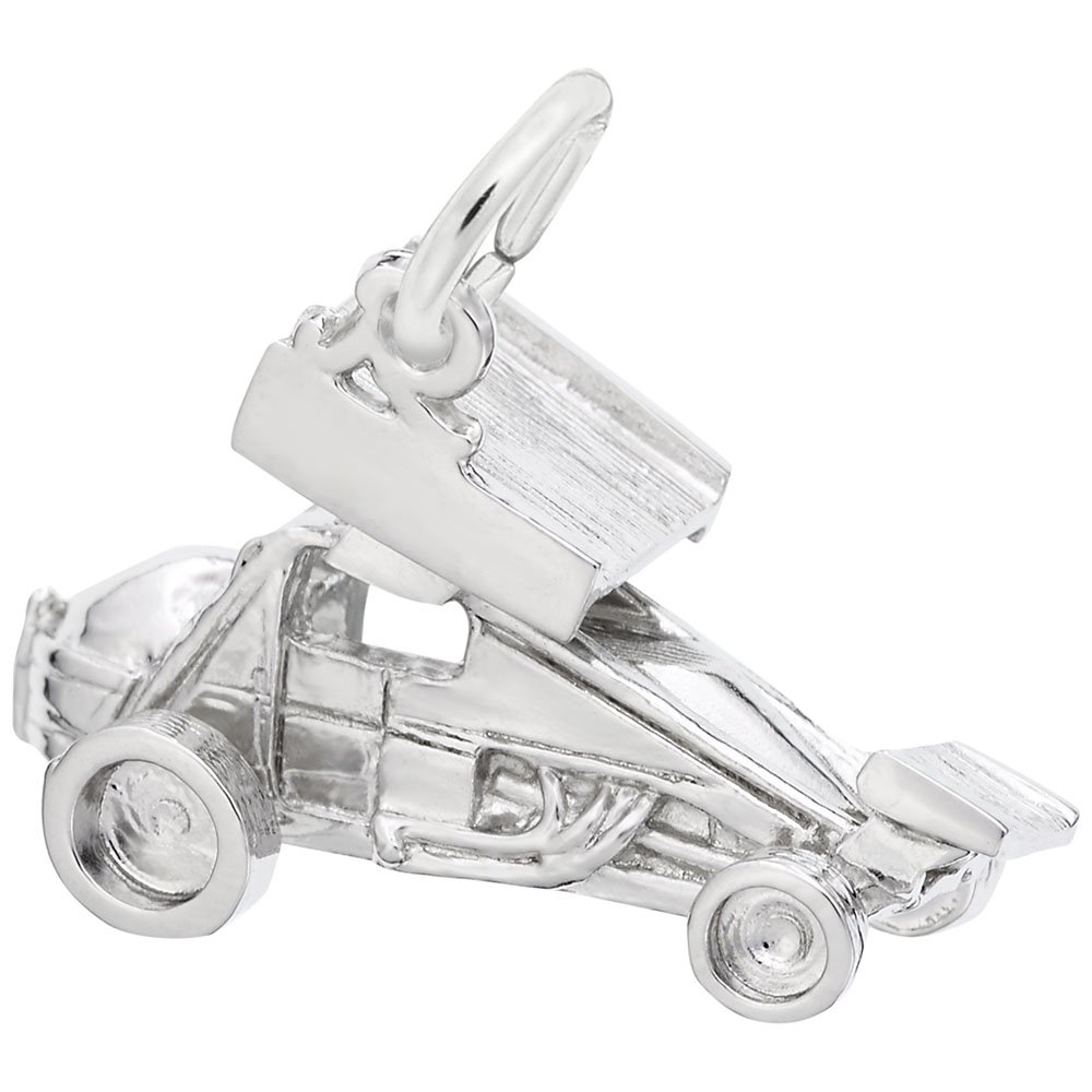Authentic Sprint Car with Wings Charm - Elegant Pendant for Bracelets & Necklaces - Perfect for Racing Fans & Jewelry Lovers