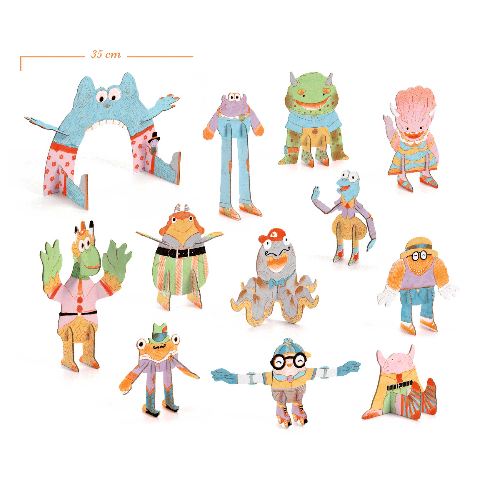 Monsters Color Assemble Play Set by Djeco - Creative Educational Toy for Kids' Imagination & Group Play Activities