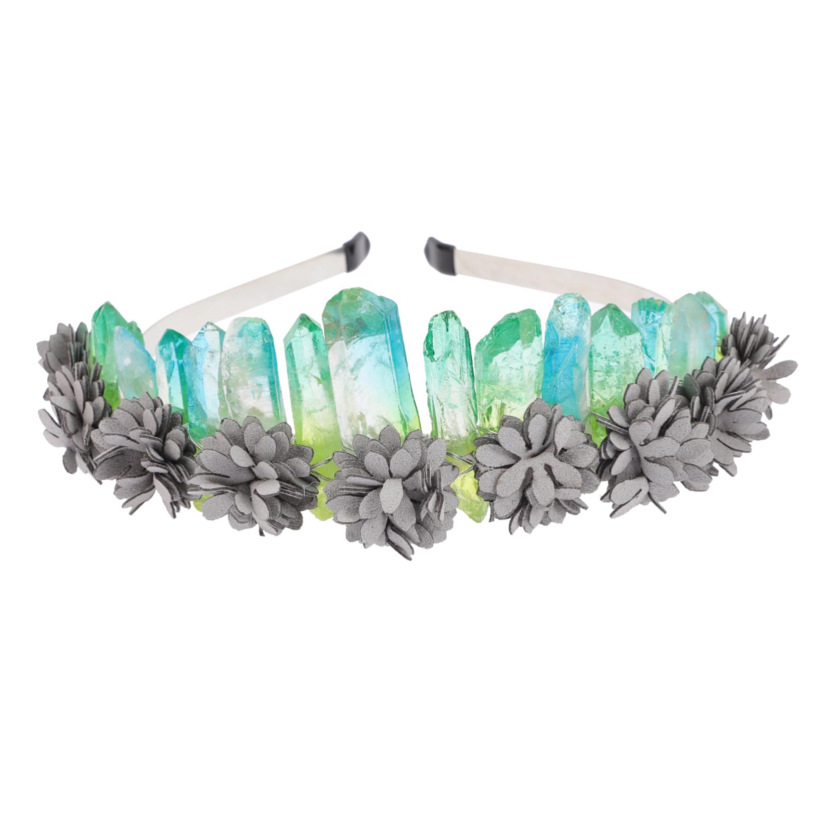 Beaupretty 2-Piece Crystal Rainbow Crown Set for Women - Wedding Bride Tiara Headband & Hair Accessories for Festivals, Parties, and Special Occasions | Elegant Goddess Quartz Crystal Headpiece for Brides, Kids, and Miss Pageants