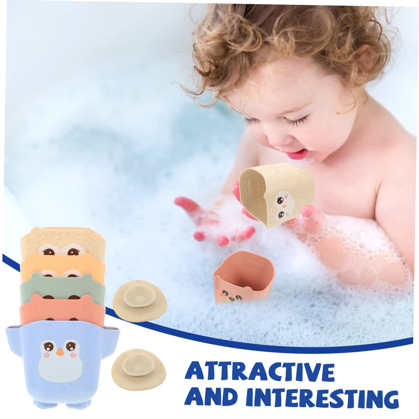 UPKOCH 2 Sets Baby Bath Toys for Newborns - Cute Cartoon Bathtub Toys, Plastic Bathing & Beach Play Set for Toddlers - Fun Bath Time & Outdoor Water Play