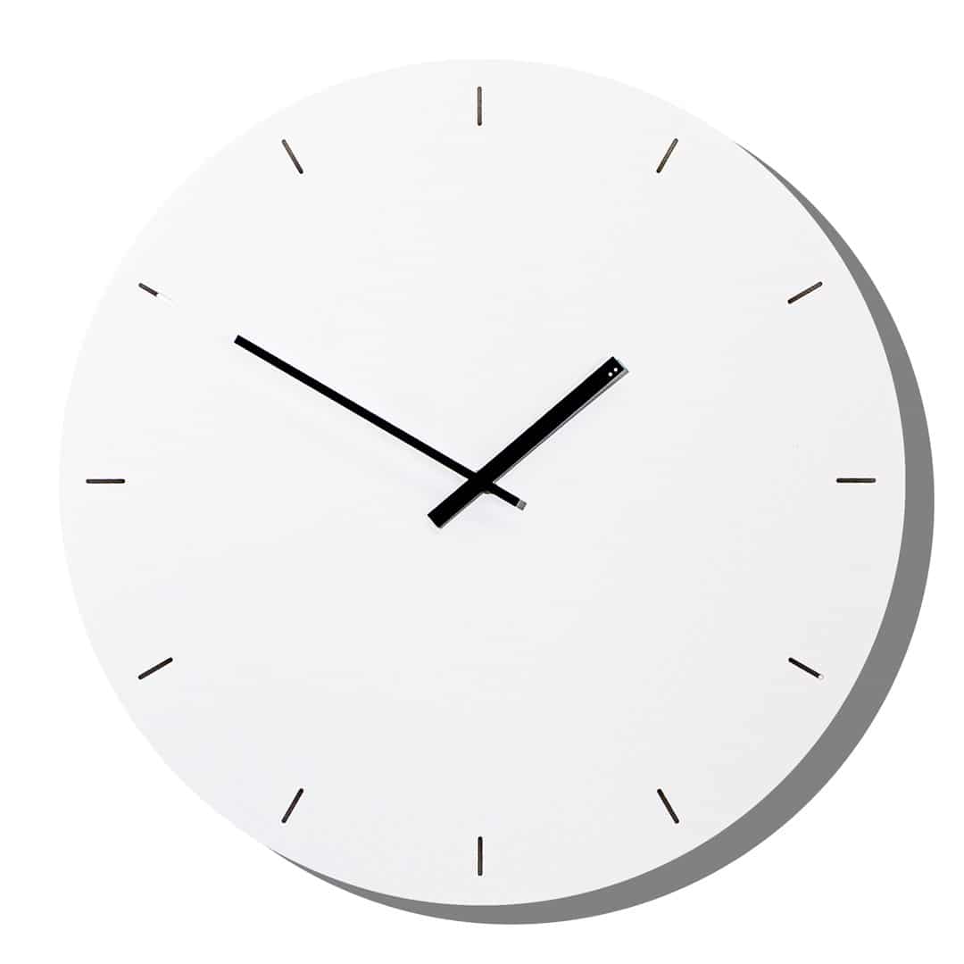 TOO DESIGNS Minimalist White Wall Clock 49cm - Modern Scandinavian Home Decor for Living Room, Bedroom & Office