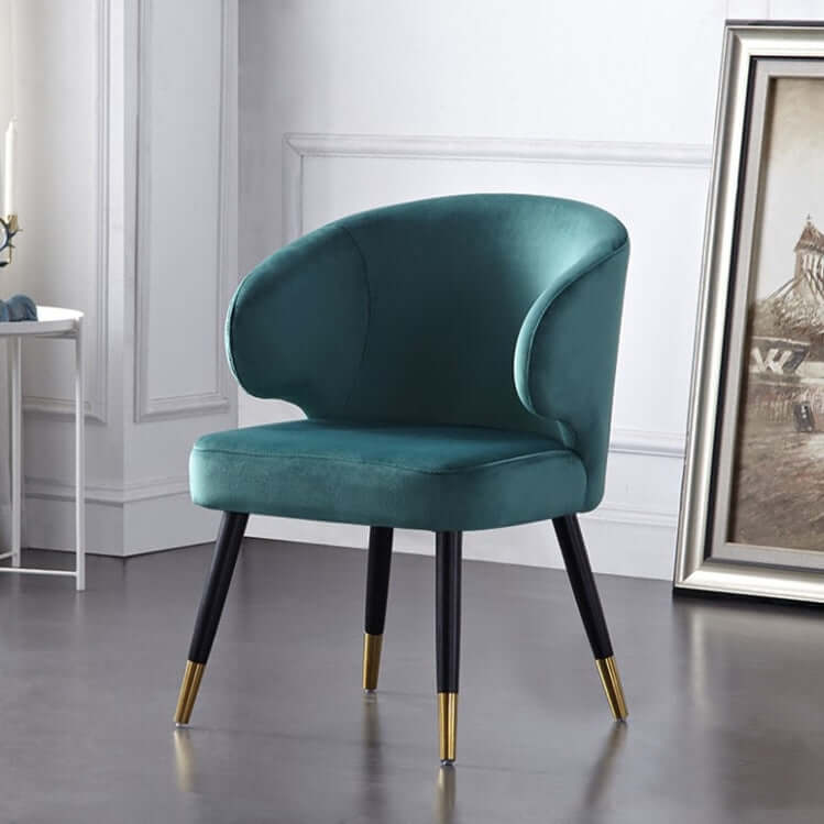 Mid-Century Modern Gray Velvet Upholstered Dining Chairs with Arms - Set of 2 for Dining Room, Kitchen, or Home Office - Comfortable & Stylish Seating Solution