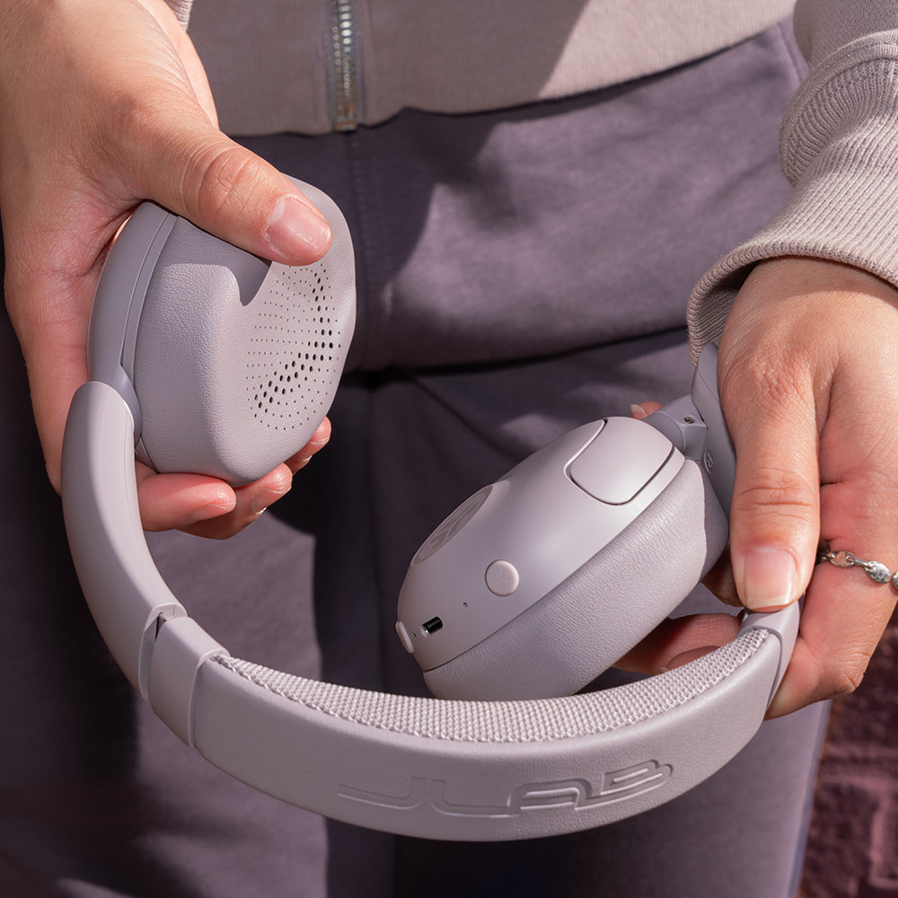 Go Lux ANC Wireless Headphones - Active Noise Cancelling Bluetooth Headset with 30H Playtime, Hi-Fi Sound, Comfortable Earpads for Travel, Work & Gym (Mauve)