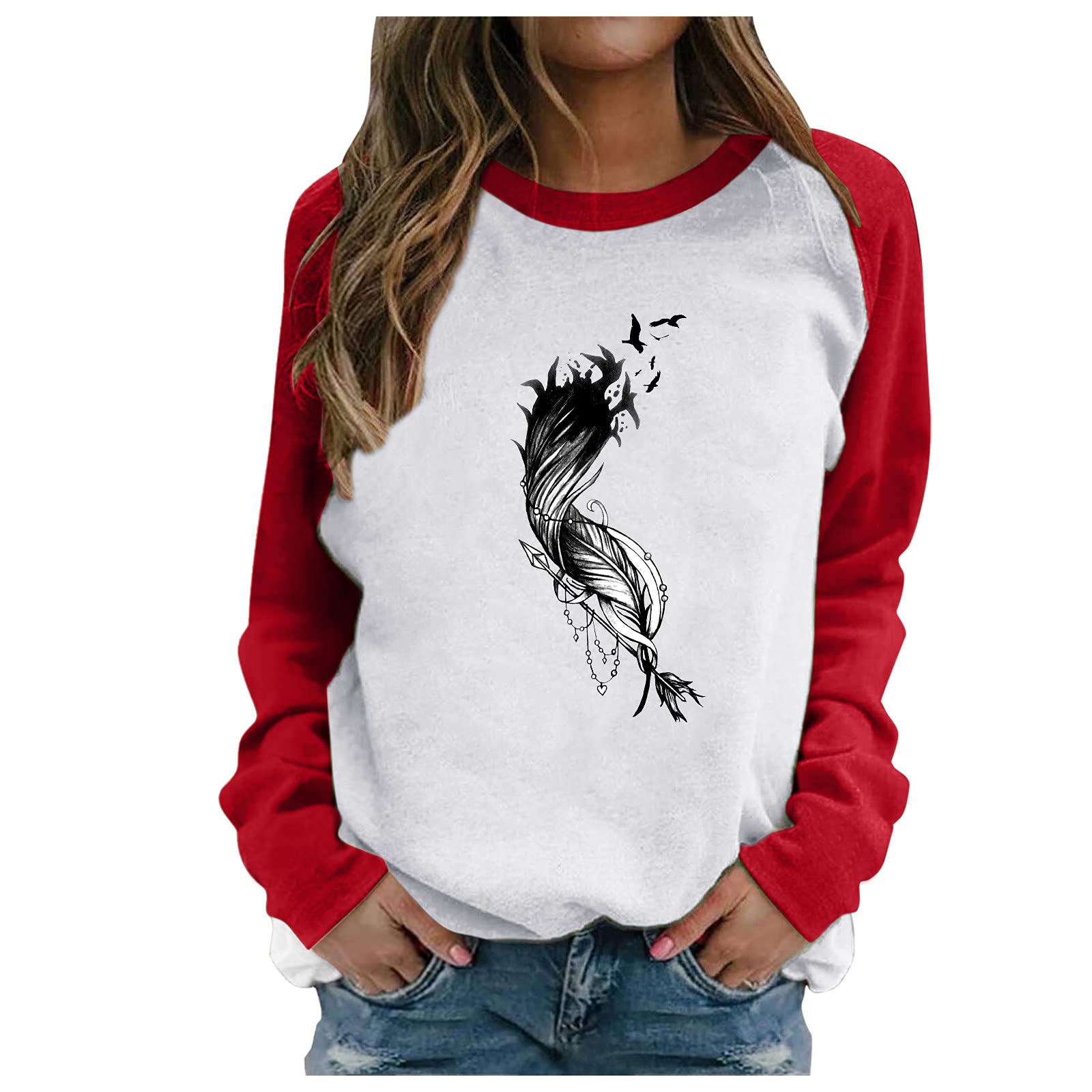 Trendy Western Graphic Cotton Blouses for Women - Casual Long Sleeve Tops for Everyday Wear
