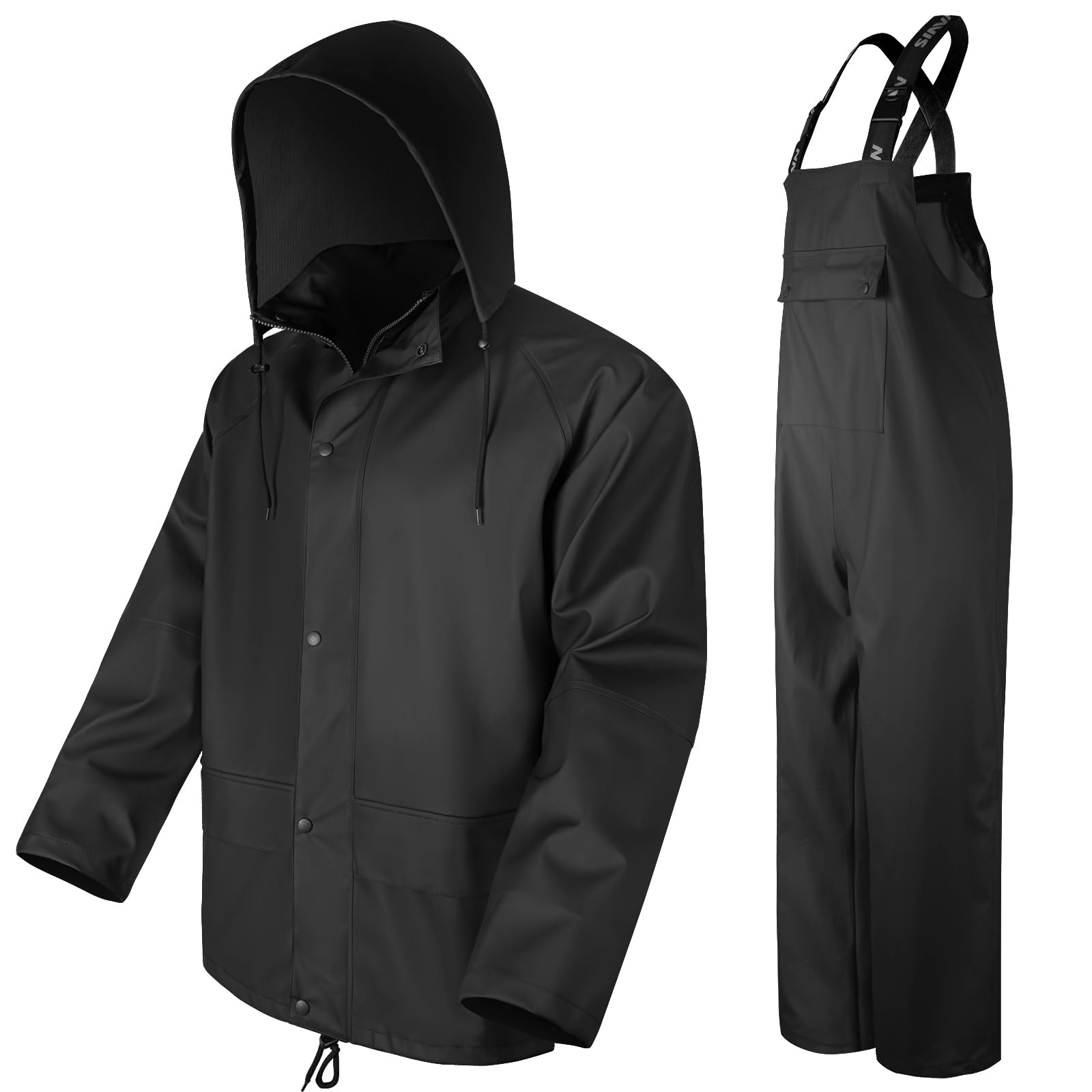 Men's Waterproof Workwear Rain Suit Set - Heavy Duty PRO Jacket & Bib Overalls for Construction, Fishing & Outdoor Jobs | All-Weather Protection & Comfort