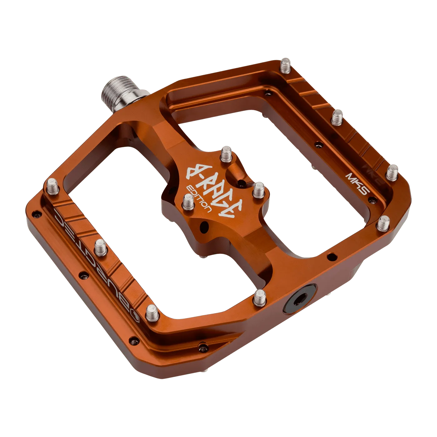 Burgtec Penthouse Flat MK5 B Rage Edition Bike Pedals - Premium MTB Pedals for Downhill & Enduro Riding
