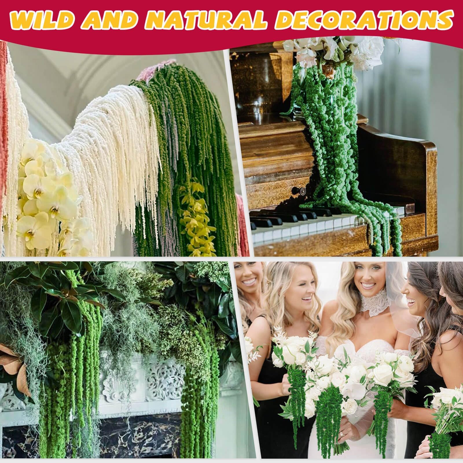 5Pcs Real Dried Amaranthus Hanging Flowers - 23