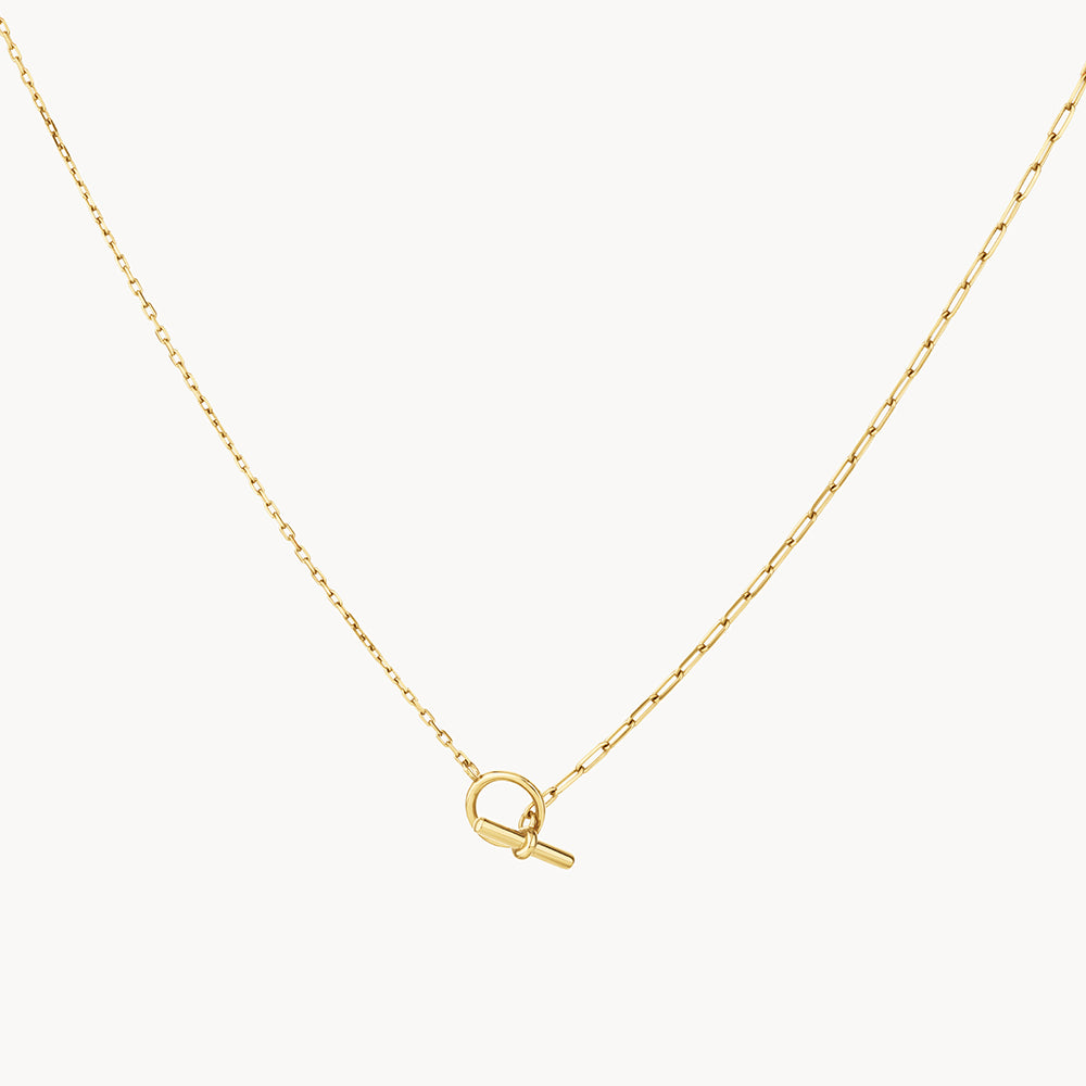 Aventurine Half Paperclip Fob Chain Necklace in Gold - Elegant Layering Necklace for Women, Perfect for Everyday Wear, Office & Date Night