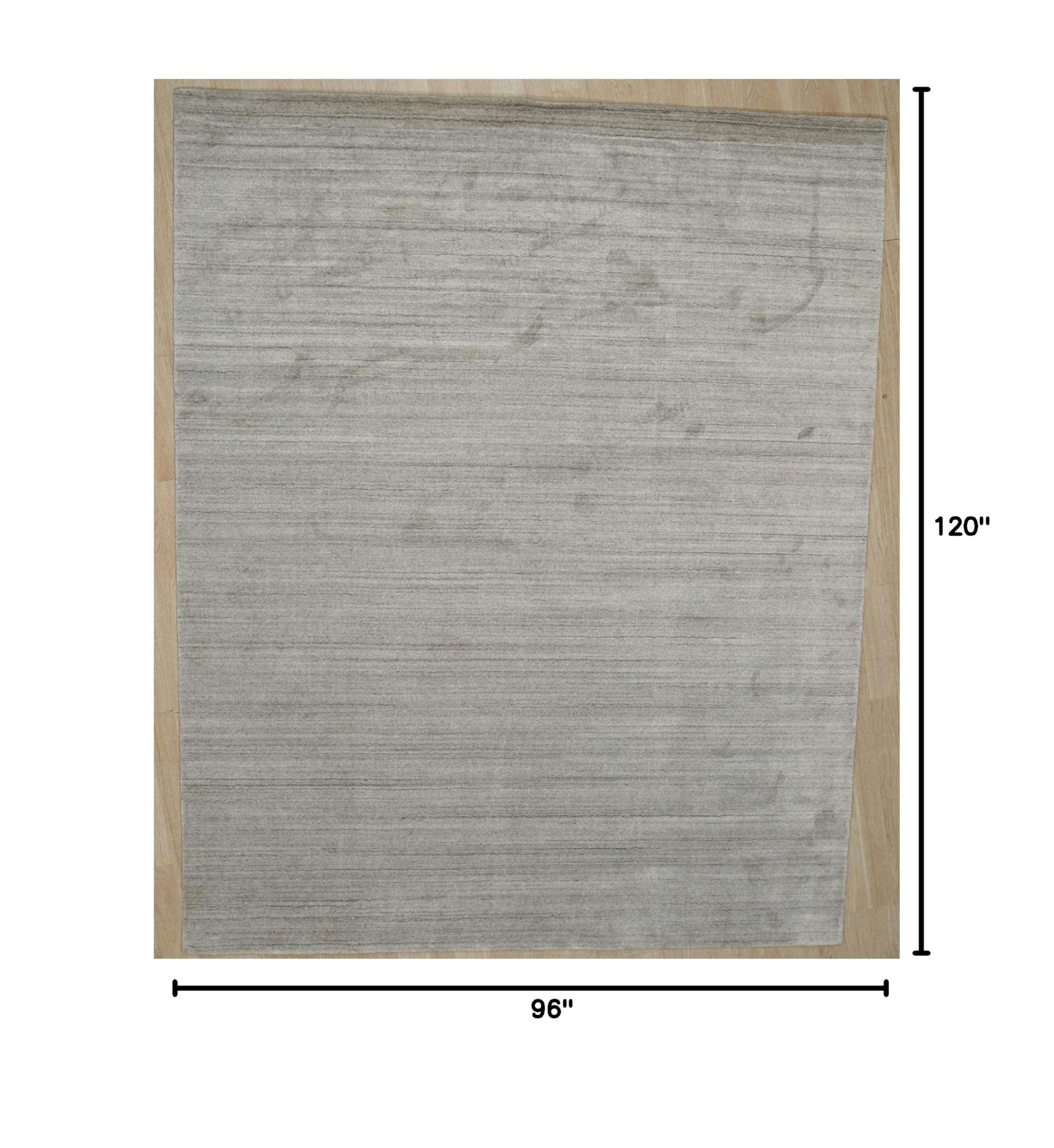 Handmade Wool & Viscose Urban Area Rug 8x10 Feet - Soft Beige Bohemian Style Rug for Living Room, Bedroom & Office Decor | EORC OCU165BG8X10