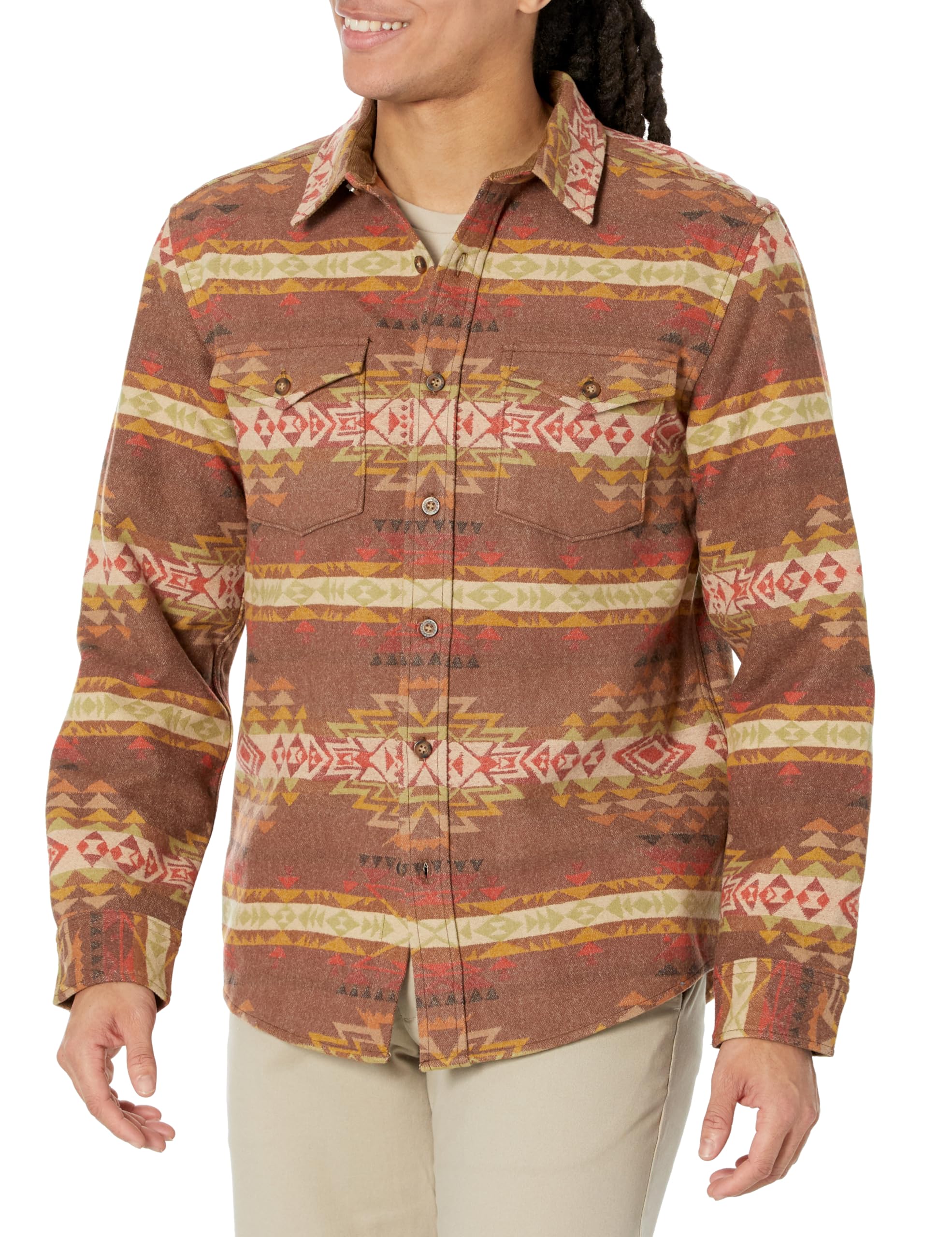 Pendleton Men's Long Sleeve La Pine Overshirt - Flannel Shirt for Outdoor Camping, Hiking & Casual Wear