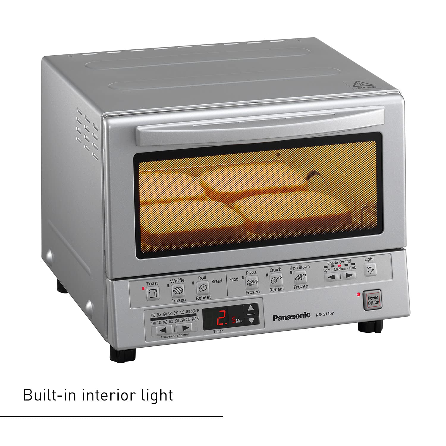 Panasonic FlashXpress Toaster Oven - 1300W Countertop Convection Oven with Double Infrared Heating, Removable 9-inch Baking Tray, Compact Size (12x13x10.25