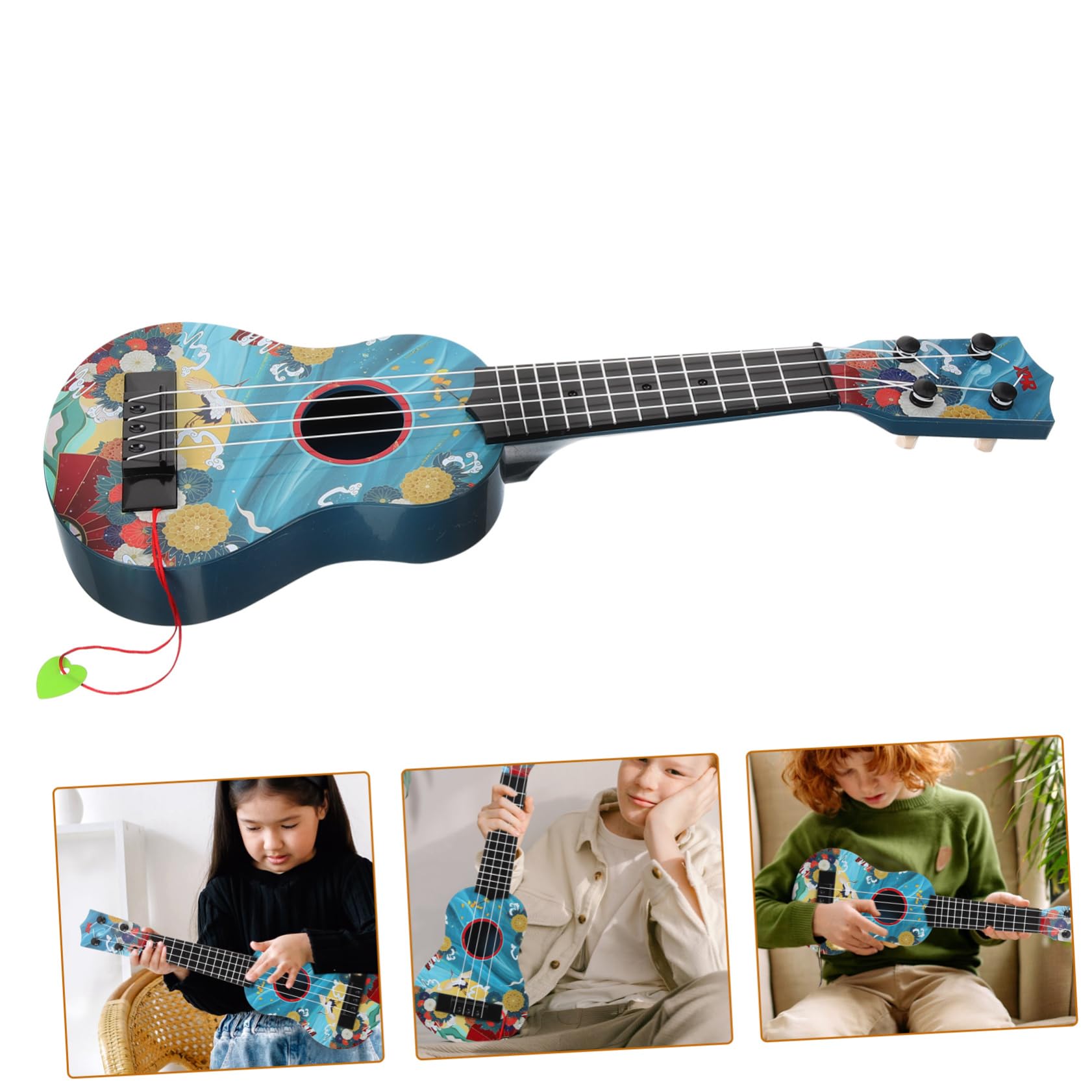 ORFOFE 21 Inch Ukulele - Wooden Mini Guitar for Kids & Beginners | Portable Musical Instrument for Travel, Beach, Camping & Home Play