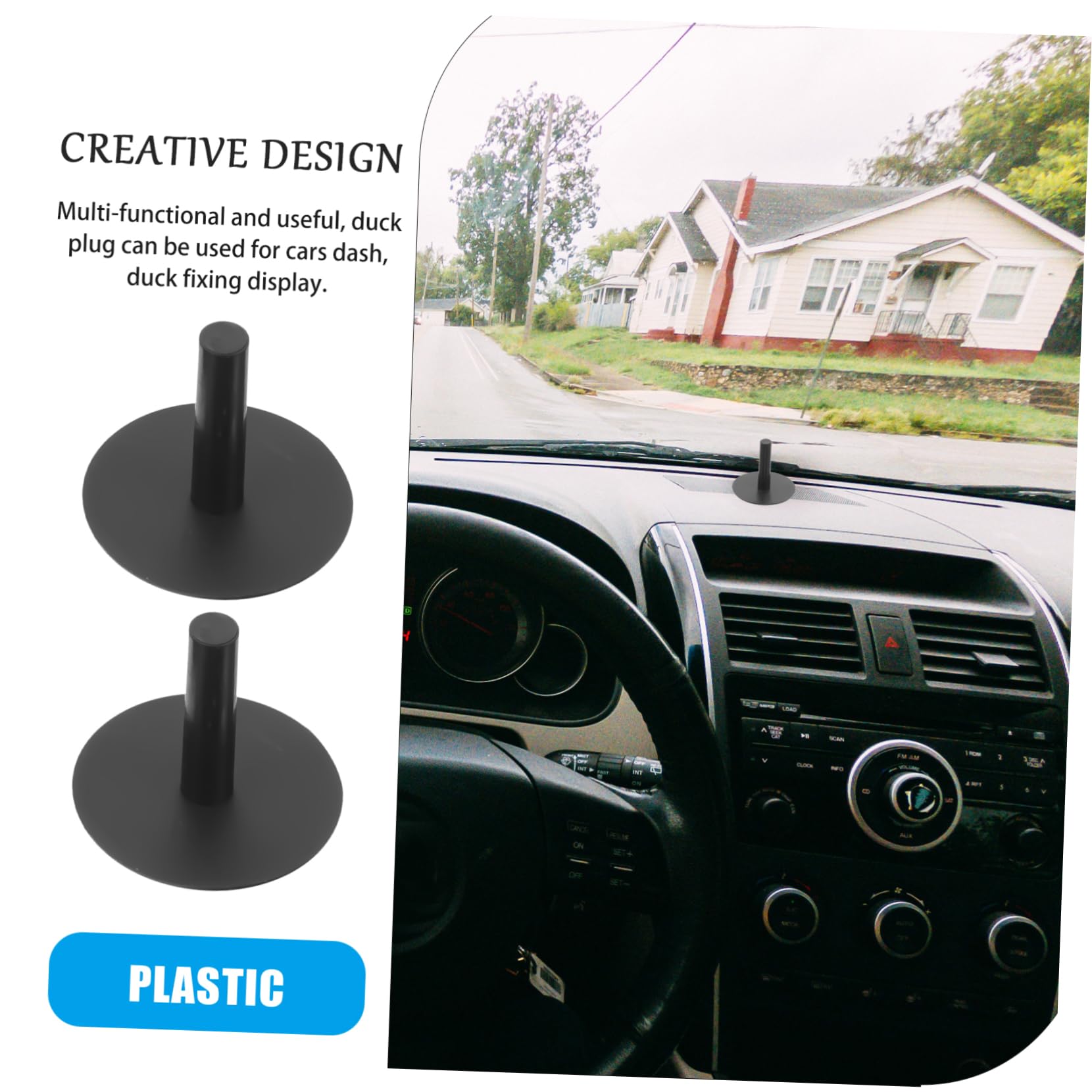 Hoement Car Dashboard Ornament Sticker - Universal Plastic Plug Mount Holder for Car Accessories - Perfect for Displaying Figurines, Air Fresheners & Phone Holders in Your Vehicle