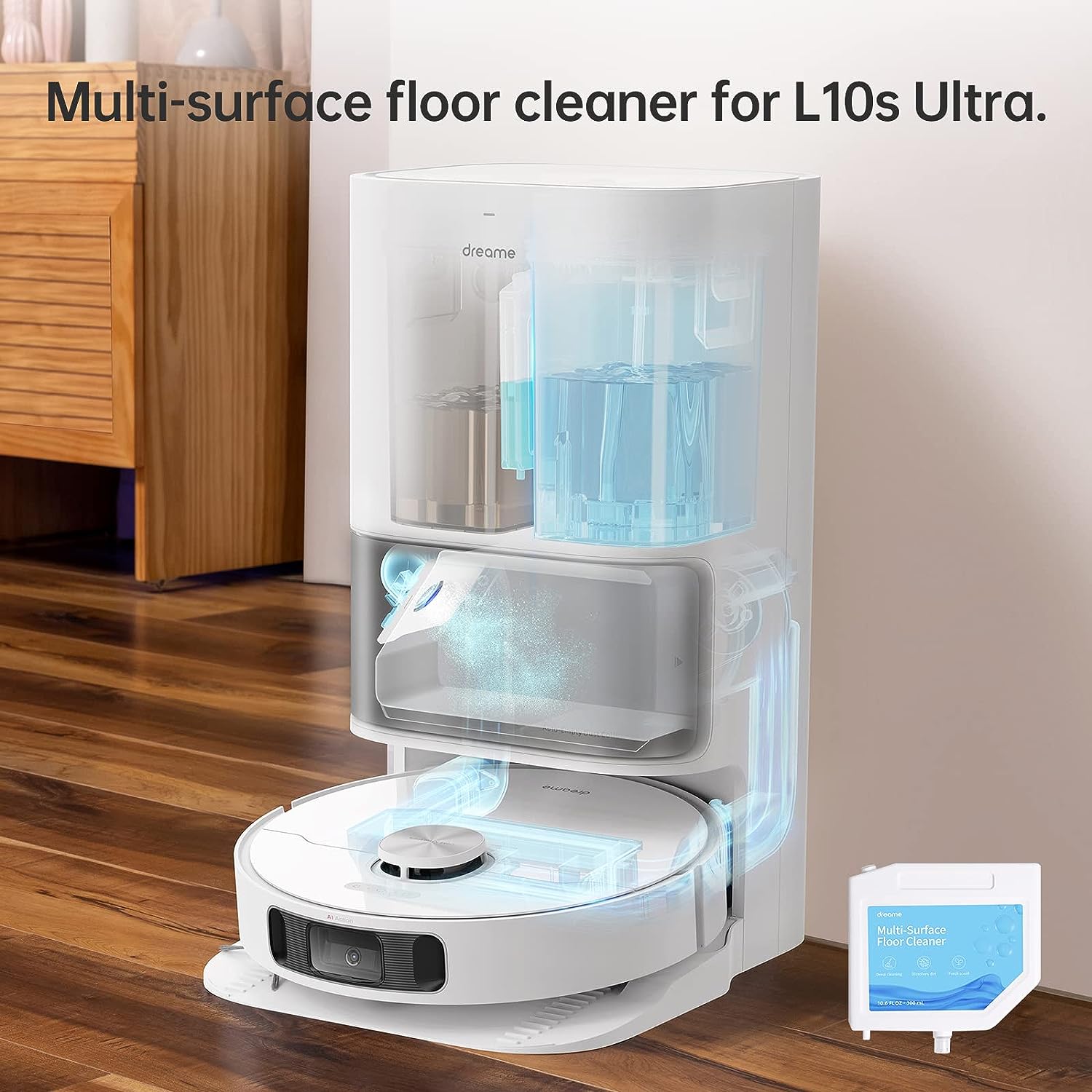 Dreame L10s Ultra Multi-Surface Floor Cleaner Solution - Powerful Cleaning for Hardwood, Tile & Carpet | Perfect for Homes, Offices & Pet Owners
