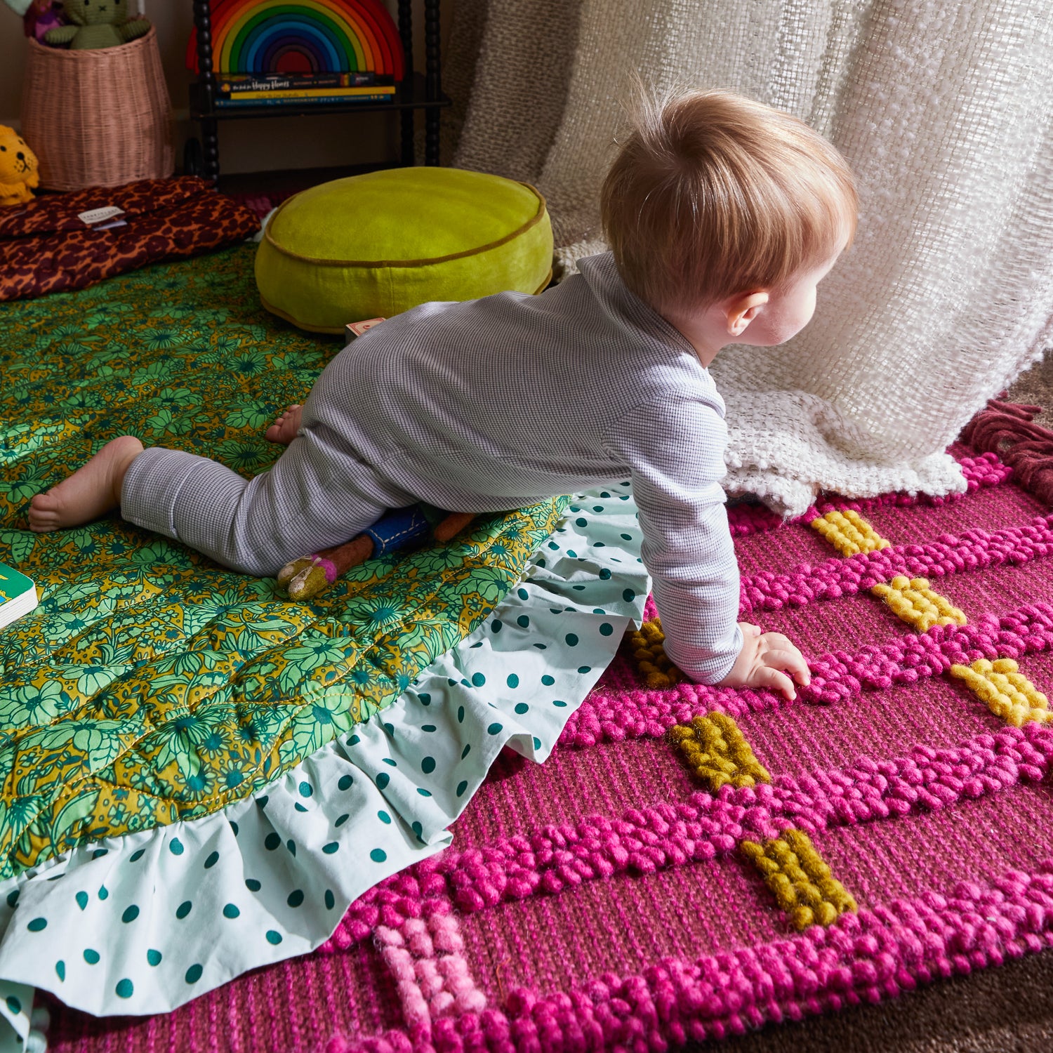 Evette Baby Play Mat - Non-Toxic, Waterproof & Foldable Playmat for Infants & Toddlers - Perfect for Crawling, Tummy Time & Nursery Floor Play