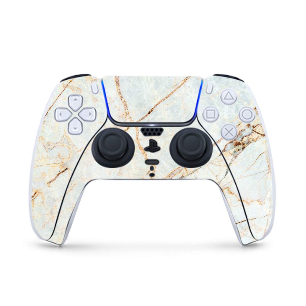 Premium Glossy Glitter Gaming Skin for PS5 Controller - Antique Marble Design | Durable High-Gloss Finish | Easy to Apply & Remove | Made in USA | Perfect for Gaming Enthusiasts & Customization Lovers