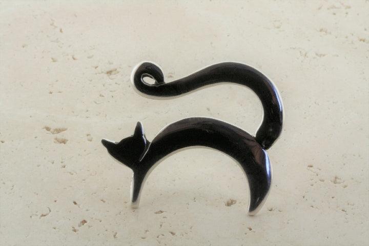 Elegant Polished Cat Brooch - Sterling Silver Jewelry for Women - Perfect for Parties, Weddings & Everyday Fashion Accessories
